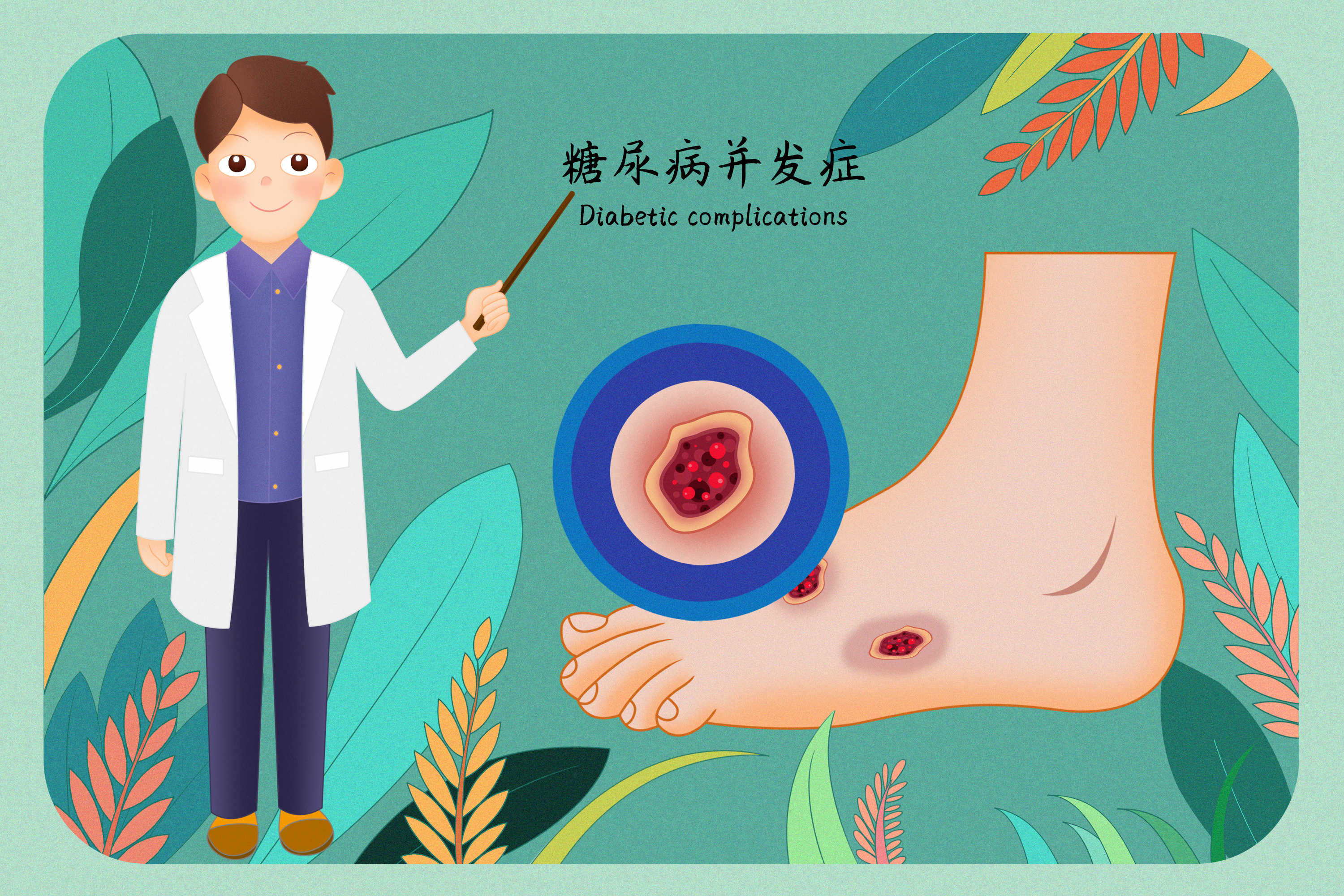 摄图网_401865897_<strong>糖尿病</strong>并发症<strong>糖尿病</strong>足医疗插画（企业商用）.jpg
